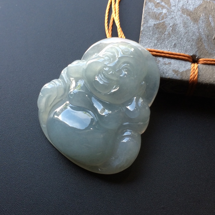 糯冰种晴水玉佛挂件