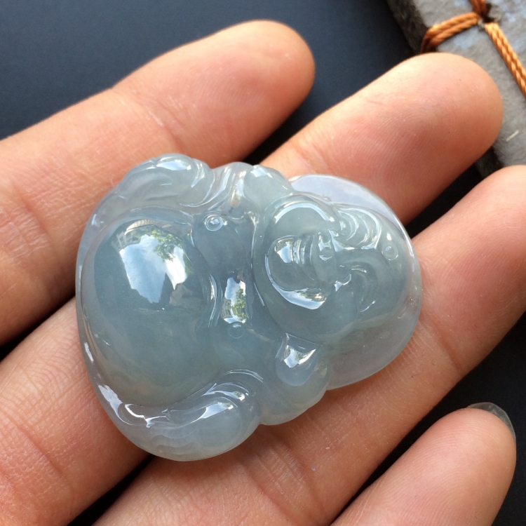 糯冰种晴水玉佛挂件