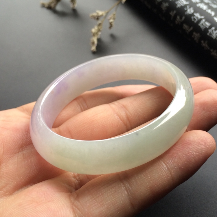 （超值推荐）糯冰种晴水紫罗兰贵妃镯（55mm-47.4mm）