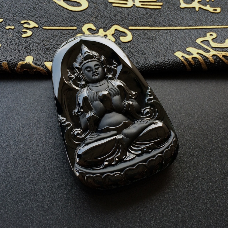 (超值推荐)玻璃种墨翠度母挂件