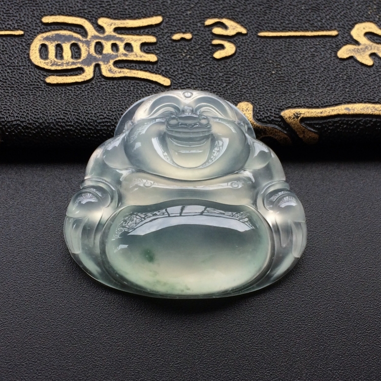 (超值推荐)冰种略飘花玉佛挂件