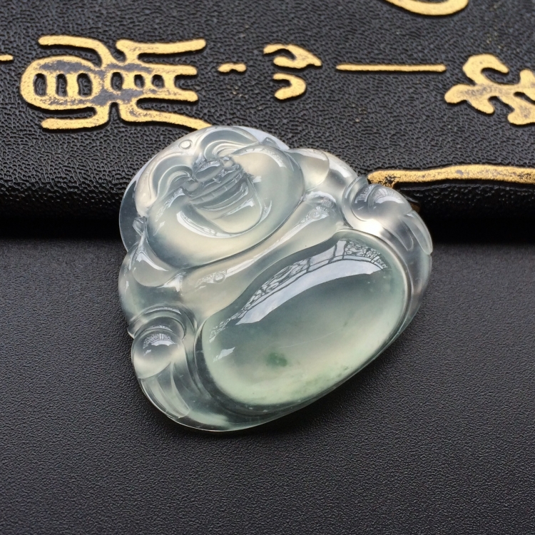 (超值推荐)冰种略飘花玉佛挂件