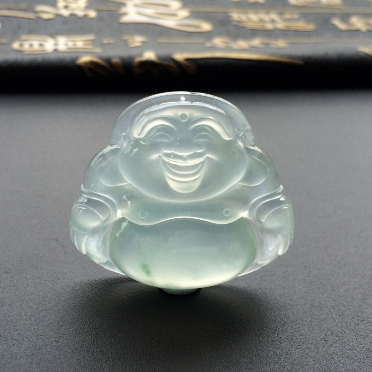 (超值推荐)冰种略飘花玉佛挂件