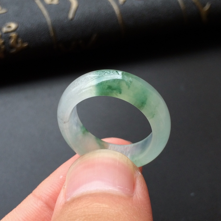 (超值推荐)冰种飘花指环一对走