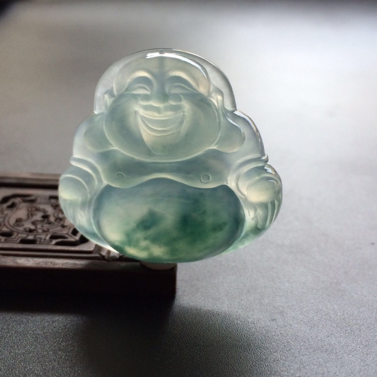 （超值推荐）冰种飘花玉佛挂件