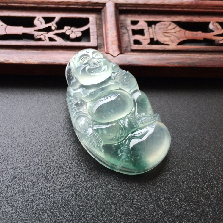 (超值推荐)冰种飘花布袋佛挂件