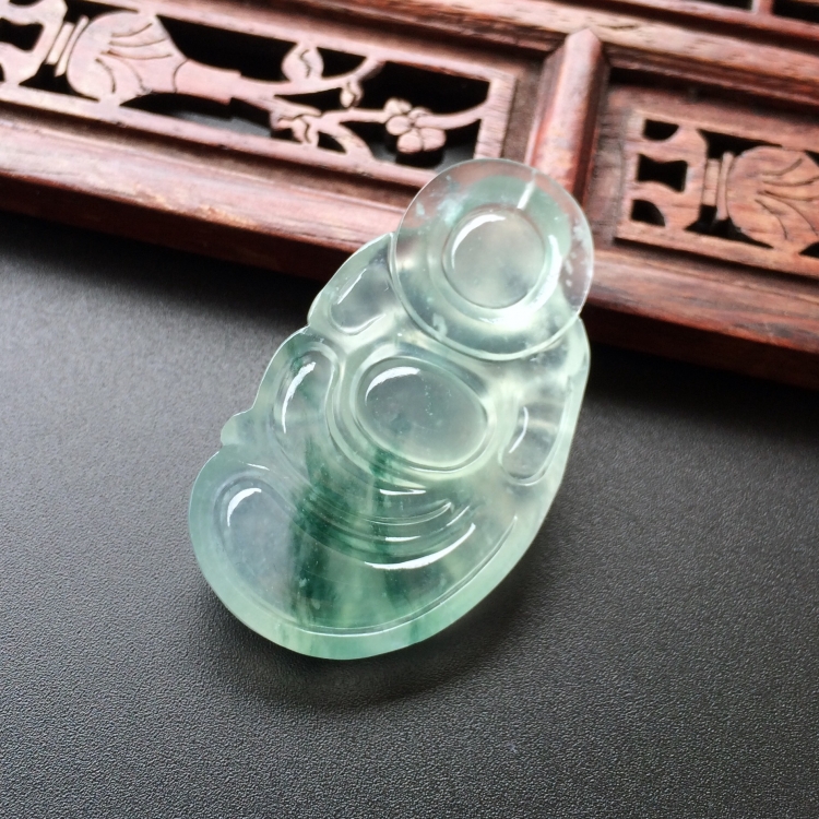 (超值推荐)冰种飘花布袋佛挂件