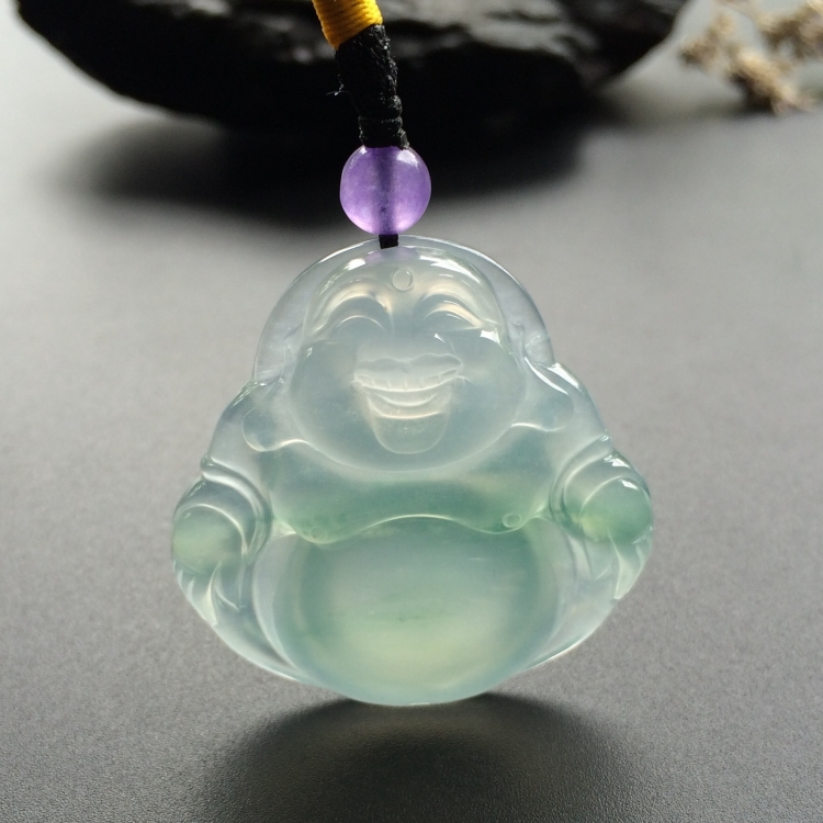 （超值推荐）冰种略飘花玉佛挂件