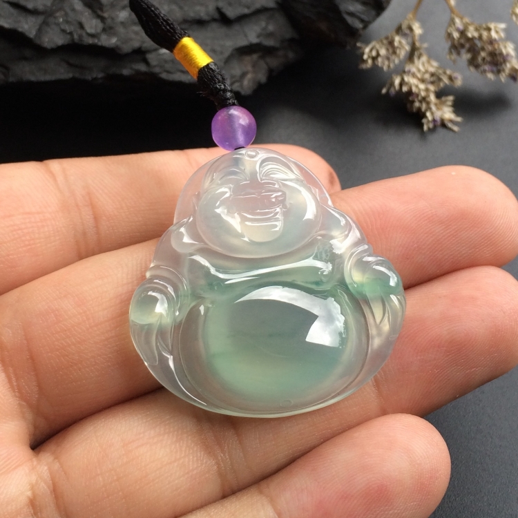 （超值推荐）冰种略飘花玉佛挂件