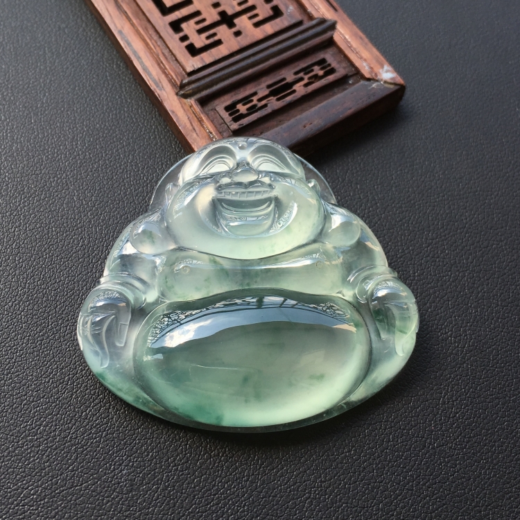 (超值推荐)冰种飘花玉佛挂件
