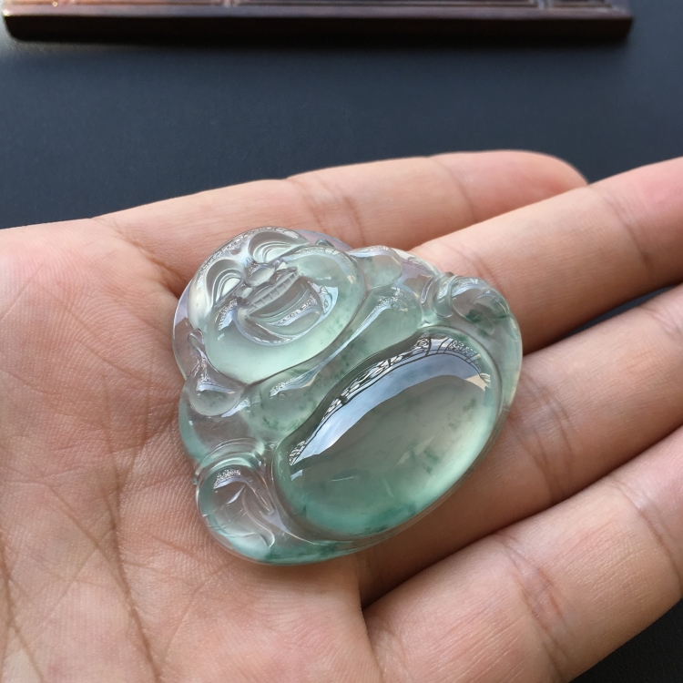 (超值推荐)冰种飘花玉佛挂件