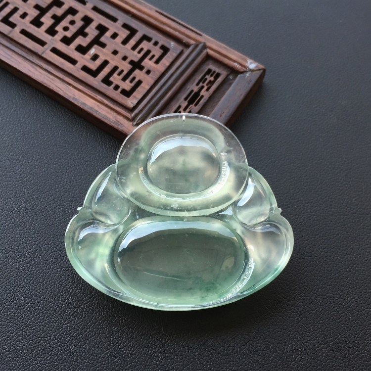 (超值推荐)冰种飘花玉佛挂件