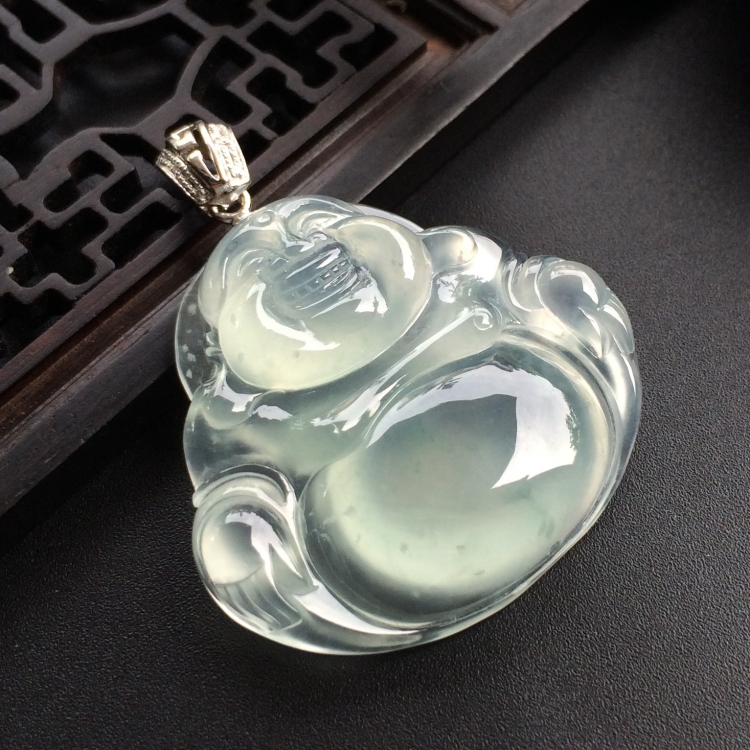 （超值推荐）冰种略飘花玉佛挂件