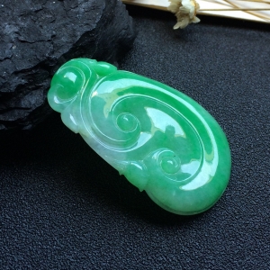 （超值推荐）糯冰种翠色如意挂件