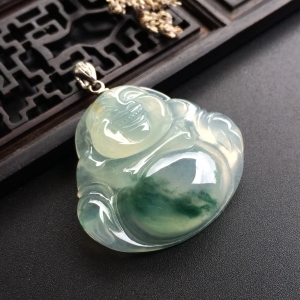（超值推荐）冰种飘花玉佛挂件