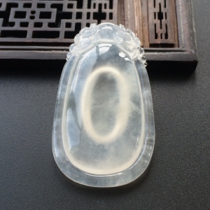 (超值推荐)冰玻种无色福在眼前挂件