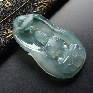 （超值推荐）冰种飘花大日如来挂件