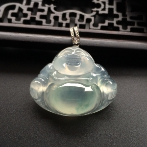 (超值推荐)冰种飘花玉佛挂件