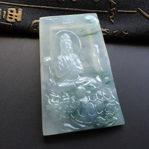 （超值推荐）冰种飘花踏鳌巡海挂件