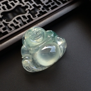 （超值推荐）冰种略飘花玉佛挂件