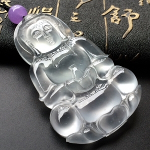 (超值推荐)玻璃种无色观音挂件