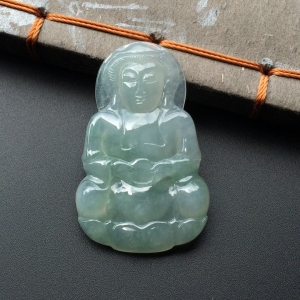 糯冰种晴水观音挂件