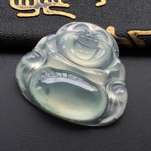 (超值推荐)冰种略飘花玉佛挂件