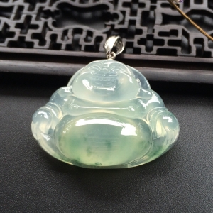 （超值推荐）冰种飘花玉佛挂件