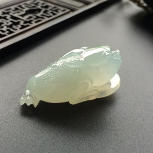 （超值推荐）糯冰种淡晴水招财进宝挂件