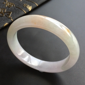 (超值推荐)糯冰种紫罗兰略带黄翡手镯(54.6mm)