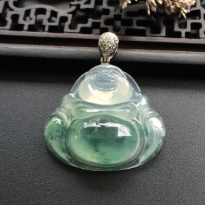 （超值推荐）冰种飘花玉佛挂件