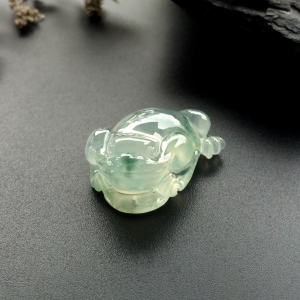 （超值推荐）冰种飘花招财进宝挂件