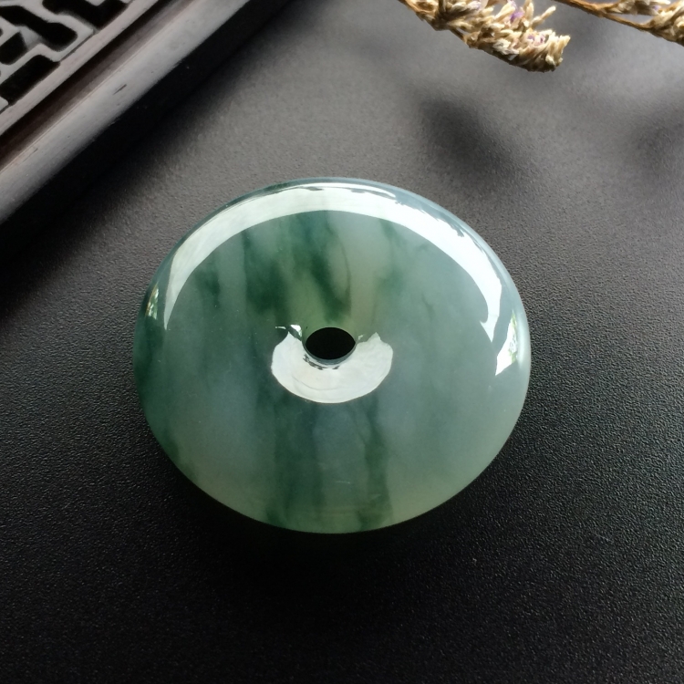 （超值推荐）糯冰种飘花平安扣挂件