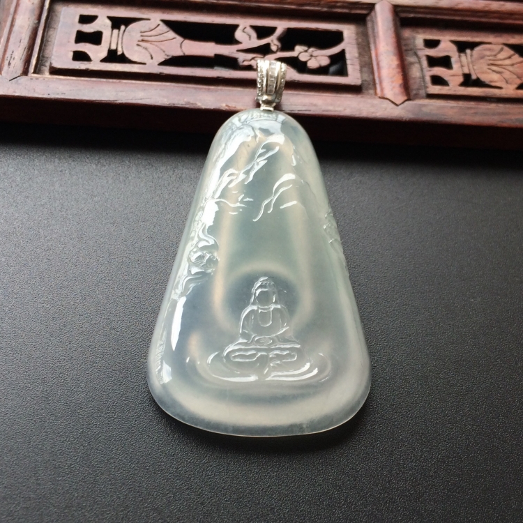 (超值推荐)冰种淡晴水静悟挂件