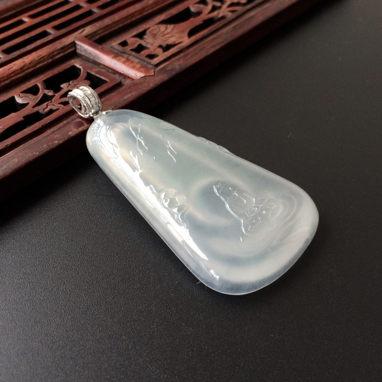 (超值推荐)冰种淡晴水静悟挂件
