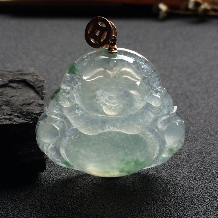 （超值推荐）冰种飘花玉佛挂件