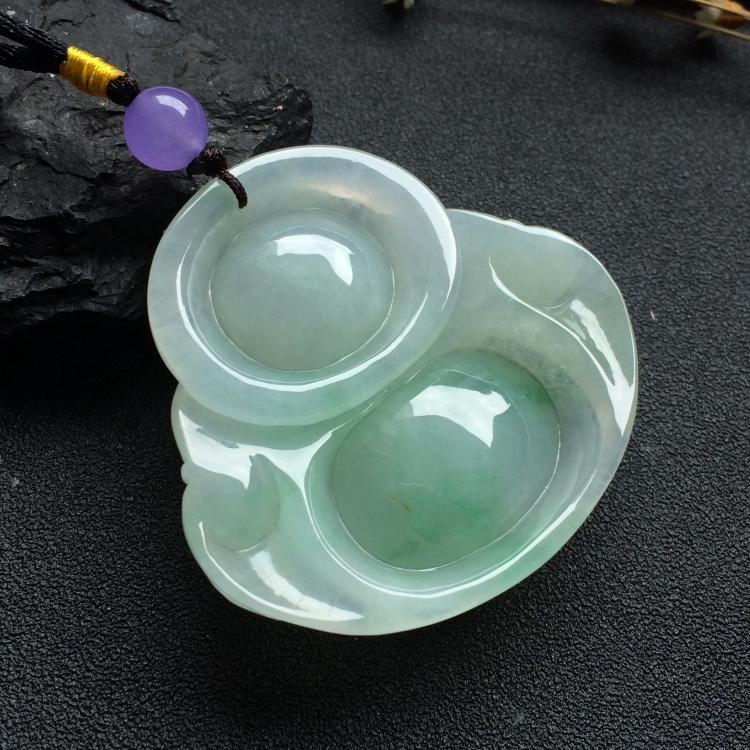 （超值推荐）糯冰种飘花玉佛挂件
