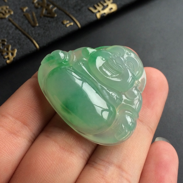 (超值推荐)冰种飘翠玉佛挂件