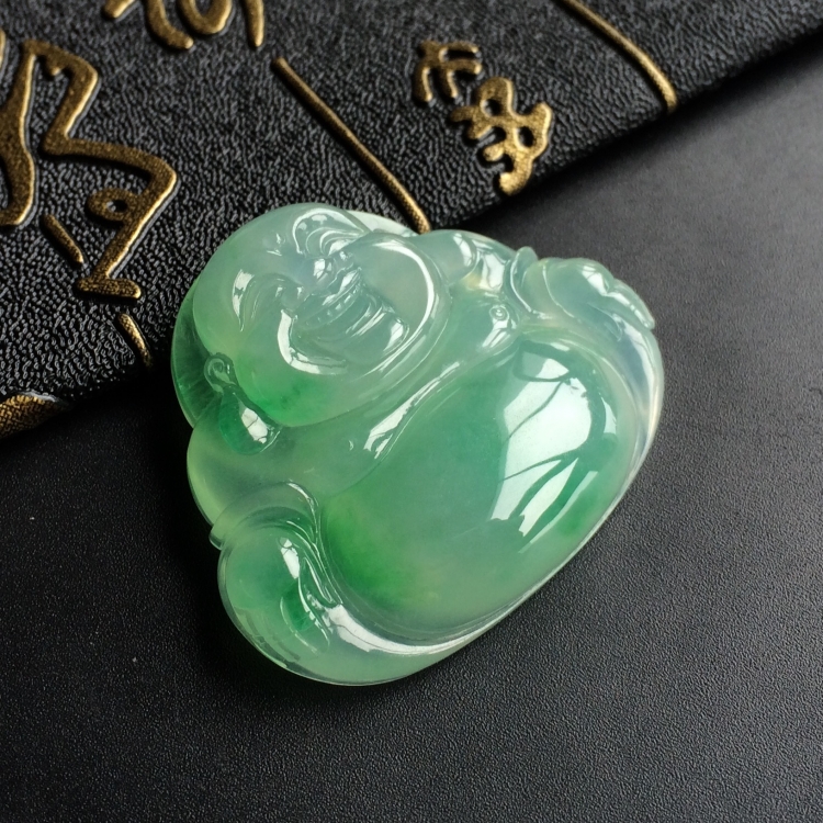 (超值推荐)冰种飘翠玉佛挂件