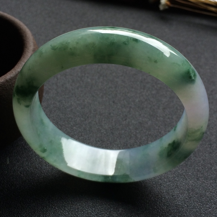 （超值推荐）糯冰种飘花手镯（57.8mm）