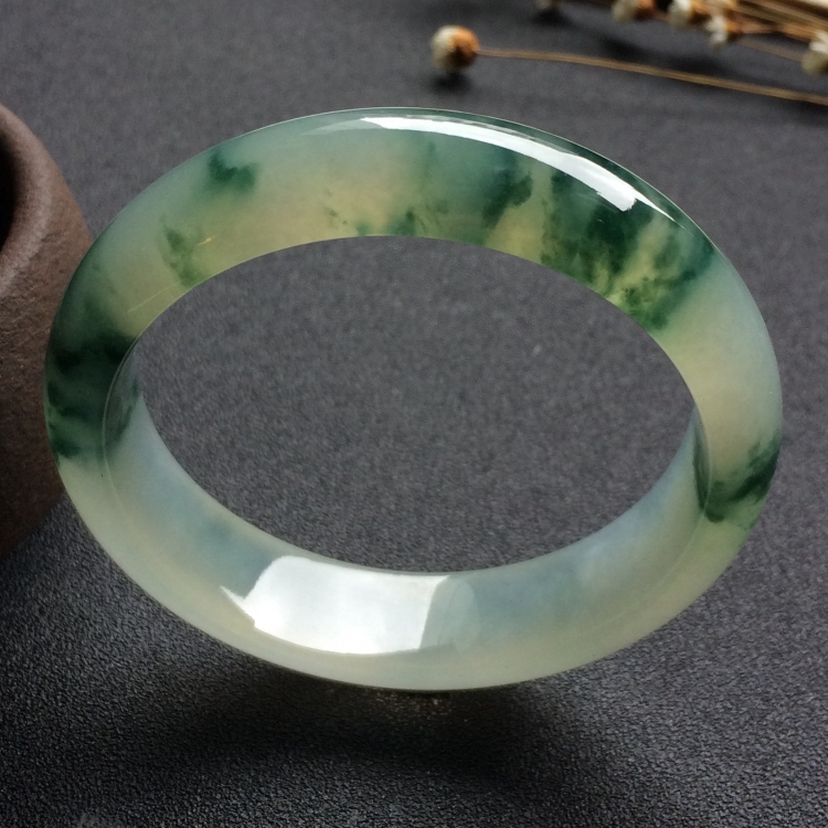 （超值推荐）冰种飘花手镯（57.4mm）