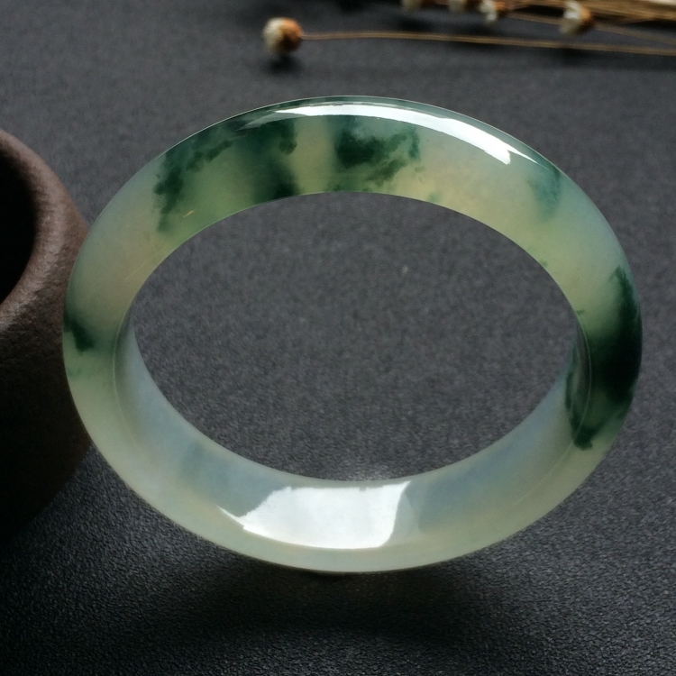 （超值推荐）冰种飘花手镯（57.4mm）