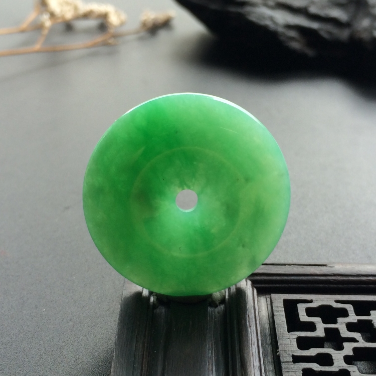 （超值推荐）糯冰种绿晴水平安扣挂件