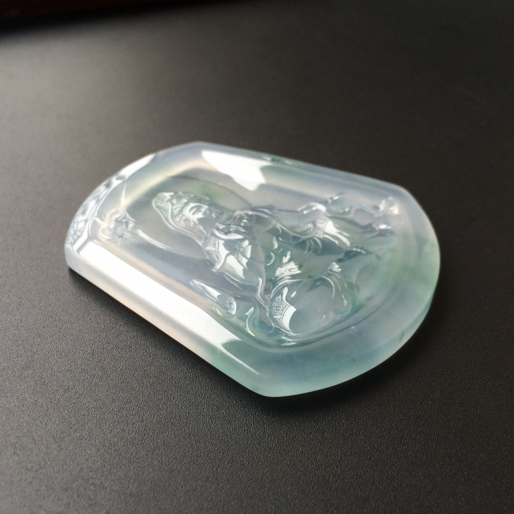 (超值推荐)冰种飘花观自在观音挂件