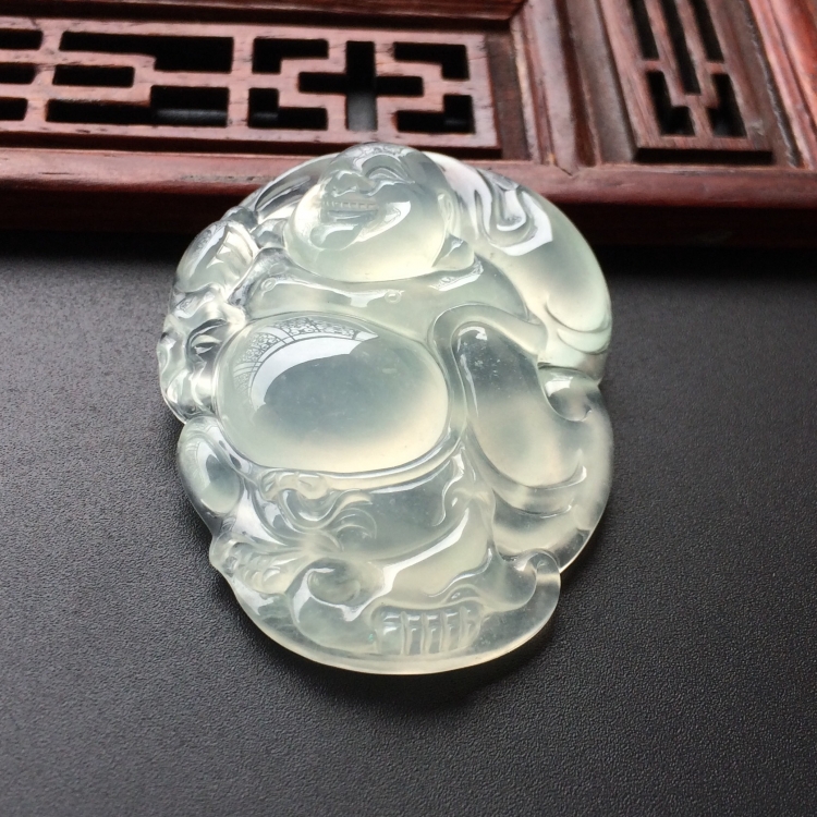 (超值推荐)冰种淡晴水布袋和尚挂件
