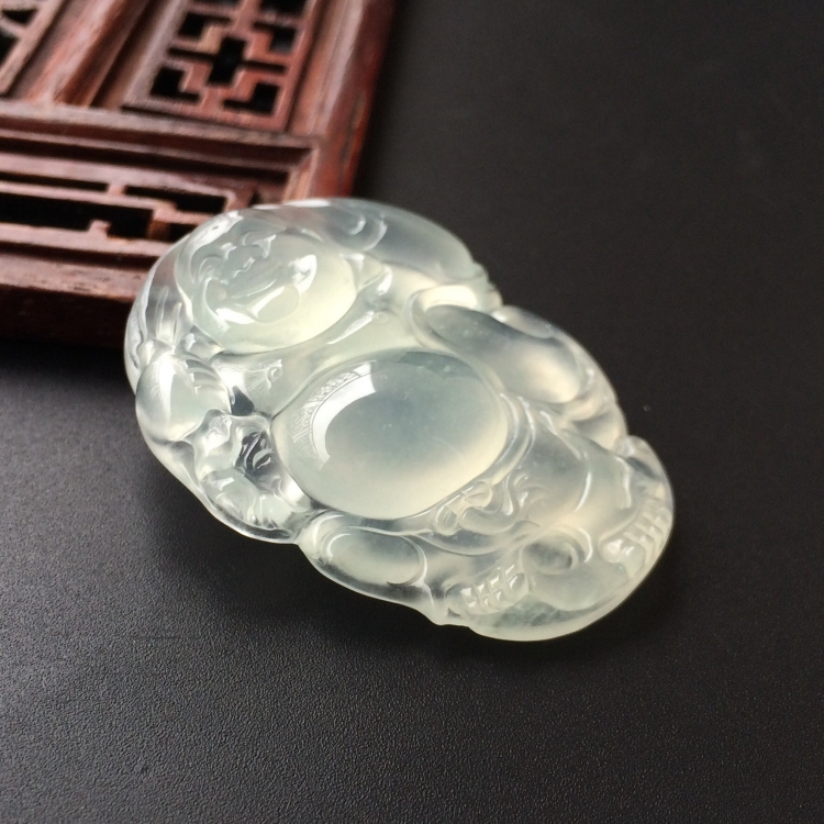 (超值推荐)冰种淡晴水布袋和尚挂件