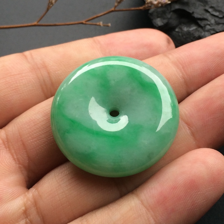 （超值推荐）糯冰种飘翠平安扣挂件