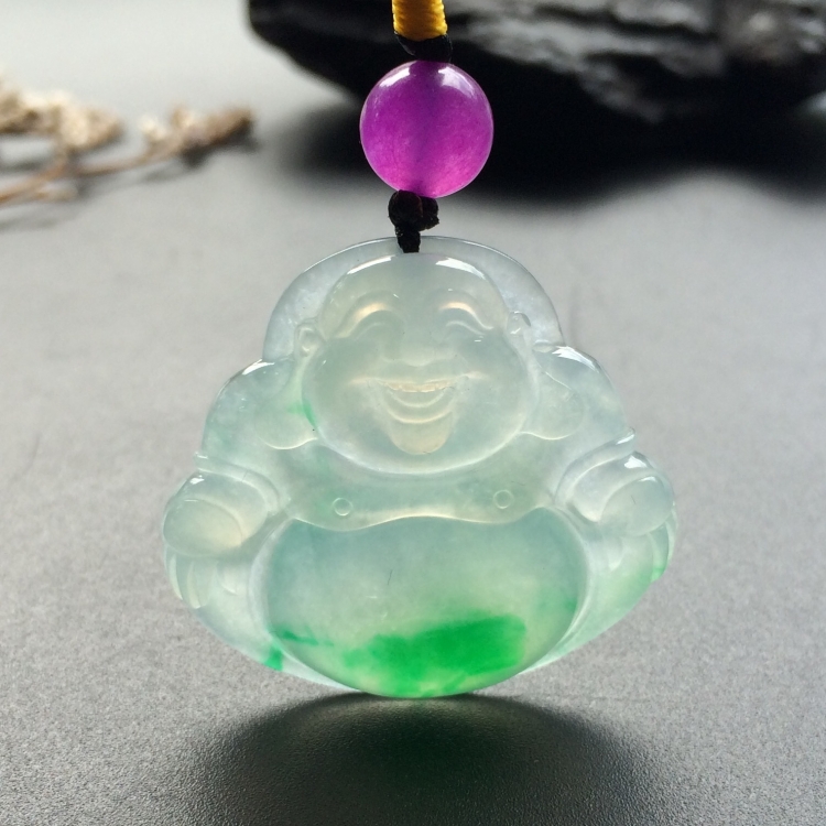 （超值推荐）冰种飘翠玉佛挂件