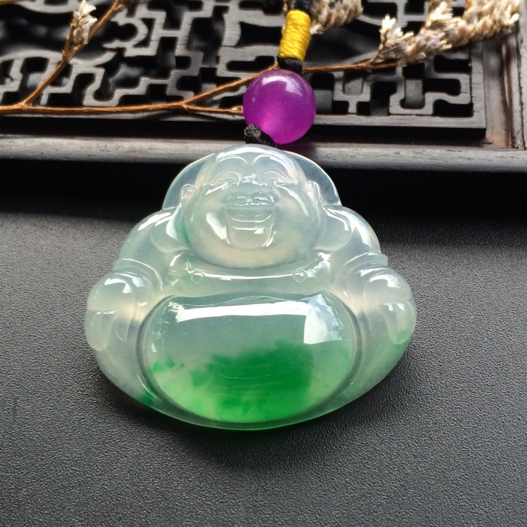 （超值推荐）冰种飘翠玉佛挂件