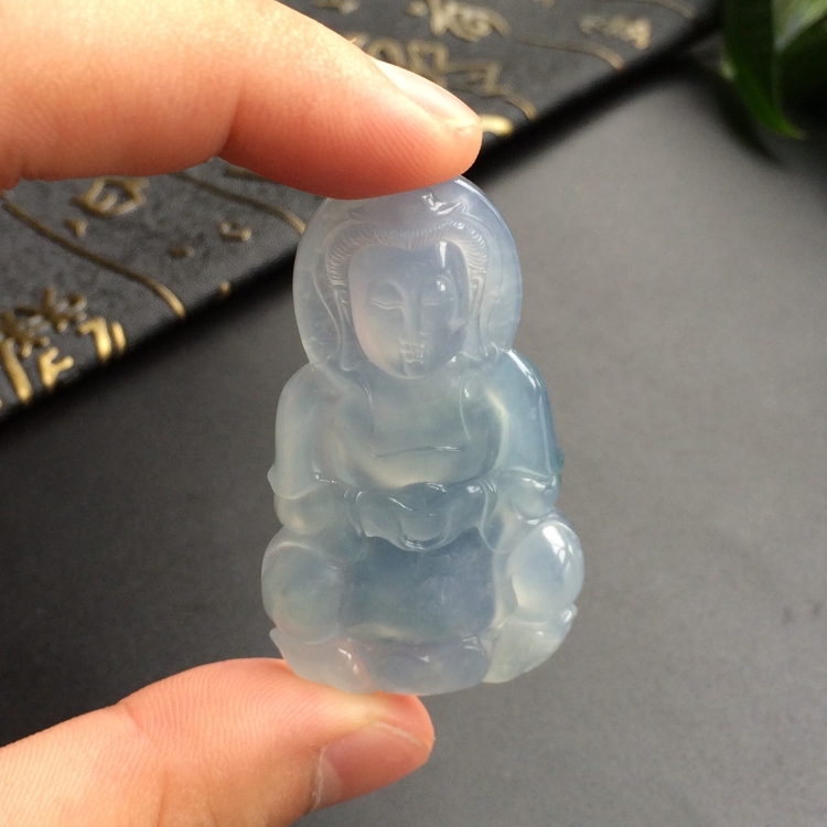 (超值推荐)冰种淡紫罗兰观音挂件